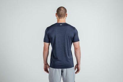 The REP Fitness Men's Sigmatech Shirt in Heather Navy back