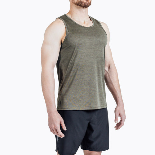 The REP Fitness Men's Sigmatech Tank Top in Heather Olive front