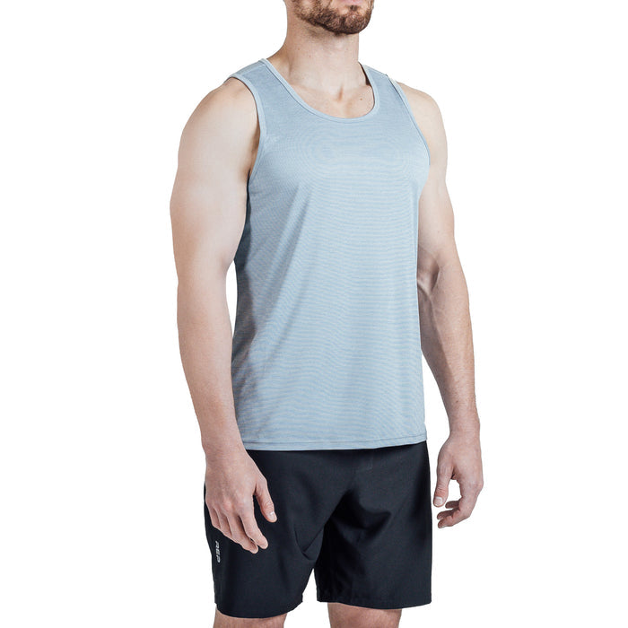 The REP Fitness Men's Sigmatech Tank Top in Heather Dusty Blue front
