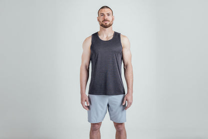 The REP Fitness Men's Sigmatech Tank Top in Heather Black front