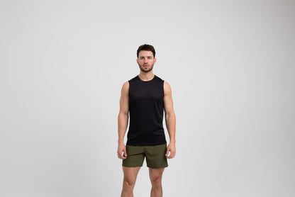 The REP Fitness Men's Solis Muscle Tee in Black front
