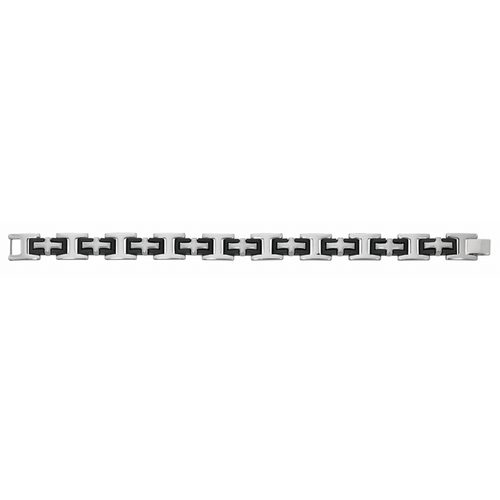 Men's Stainless Steel and Rubber Bracelet, Boxed