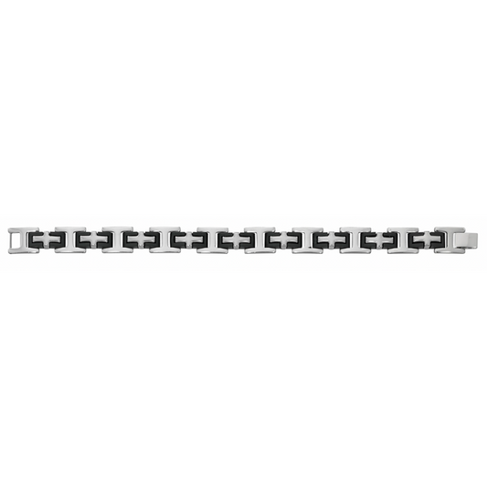 Men's Stainless Steel and Rubber Bracelet, Boxed