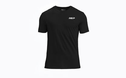 The REP Fitness Men's USA Tri-Blend Crew T-Shirt in Heather Black/White front