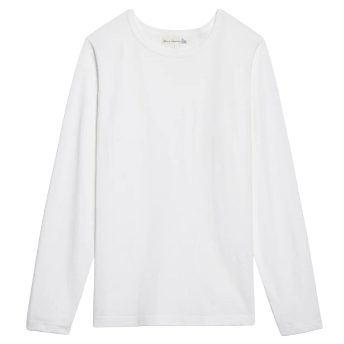 Merz b Schwanen 1950sLS Loopwheeled Classic Fit Lightweight Longsleeve - White