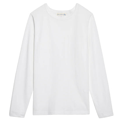 Merz b Schwanen 1950sLS Loopwheeled Classic Fit Lightweight Longsleeve - White