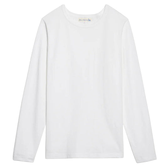 Merz b Schwanen 1950sLS Loopwheeled Classic Fit Lightweight Longsleeve - White