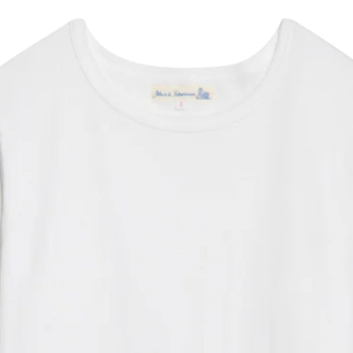 Merz b Schwanen 1950sLS Loopwheeled Classic Fit Lightweight Longsleeve - White