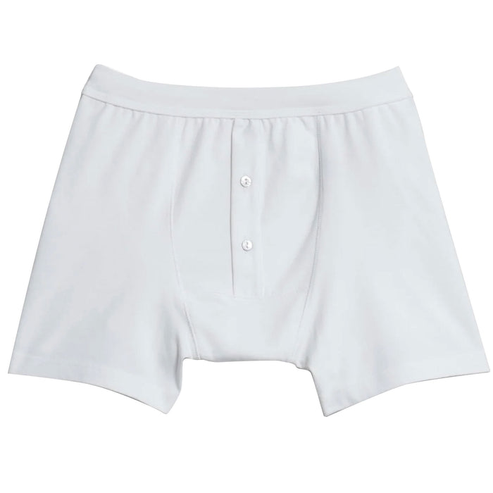 Merz b Schwanen 255 Loopwheeled Midweight Button Fly Boxers - White