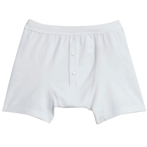 Merz b Schwanen 255 Loopwheeled Midweight Button Fly Boxers - White