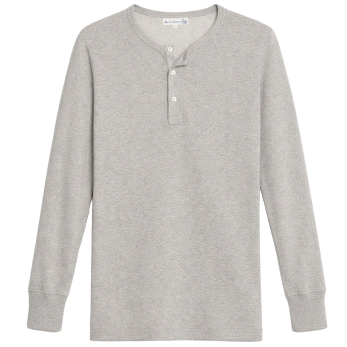 Merz b Schwanen 2M06 Vintage Machine Refined Classic Fit Long Sleeve Henley - Grey