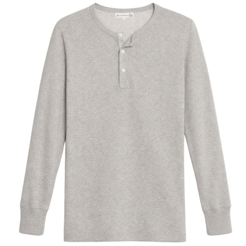 Merz b Schwanen 2M06 Vintage Machine Refined Classic Fit Long Sleeve Henley - Grey