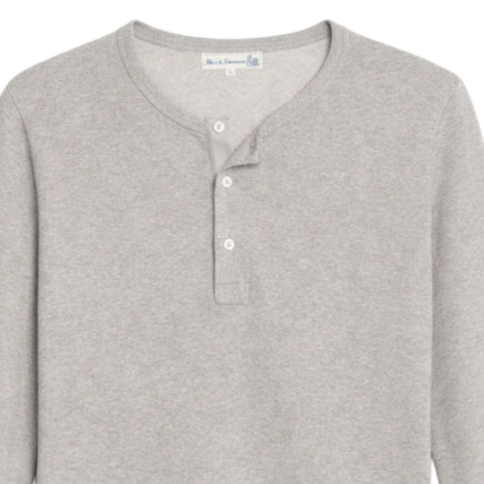 Merz b Schwanen 2M06 Vintage Machine Refined Classic Fit Long Sleeve Henley - Grey