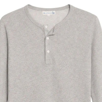 Merz b Schwanen 2M06 Vintage Machine Refined Classic Fit Long Sleeve Henley - Grey