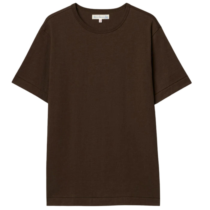 Merz b Schwanen 2M15 Mid-Century Machine Refined Fit T-Shirt - Chocolate