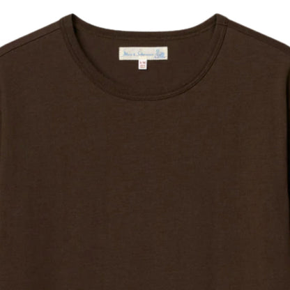 Merz b Schwanen 2M15 Mid-Century Machine Refined Fit T-Shirt - Chocolate