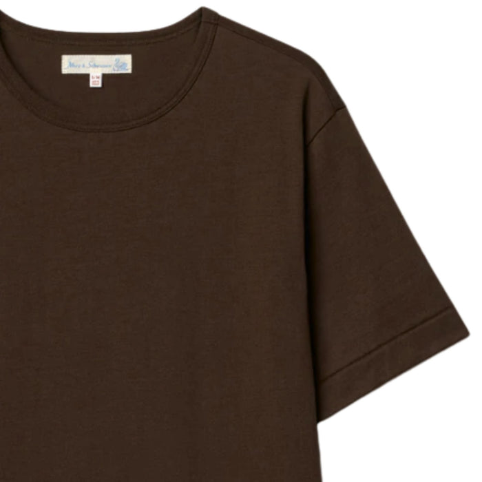 Merz b Schwanen 2M15 Mid-Century Machine Refined Fit T-Shirt - Chocolate