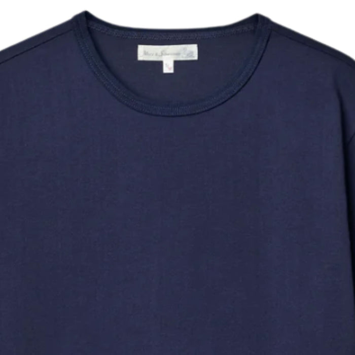 Merz b Schwanen 2M15 Mid-Century Machine Refined Fit T-Shirt - Ink Blue