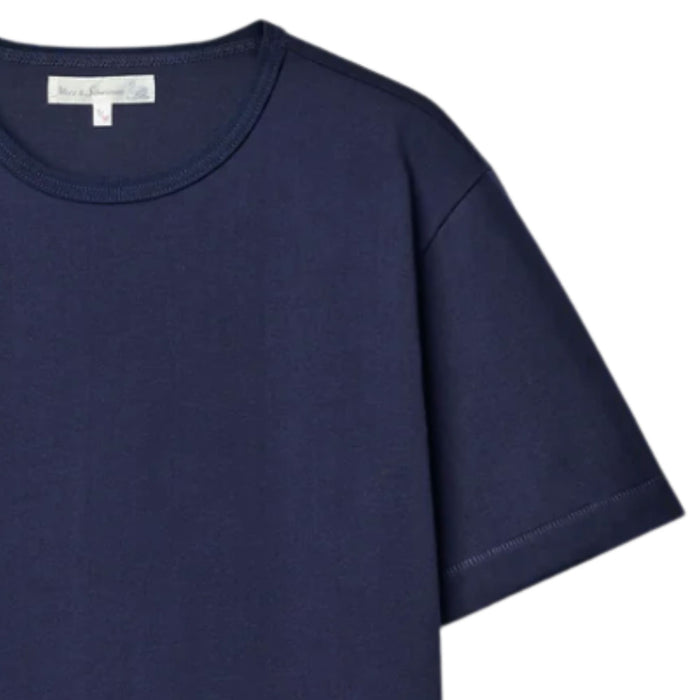 Merz b Schwanen 2M15 Mid-Century Machine Refined Fit T-Shirt - Ink Blue