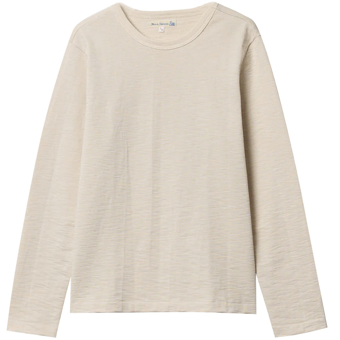 Merz b Schwanen 2S18 Loopwheeled Relaxed Fit Heavyweight Long Sleeve - Natural