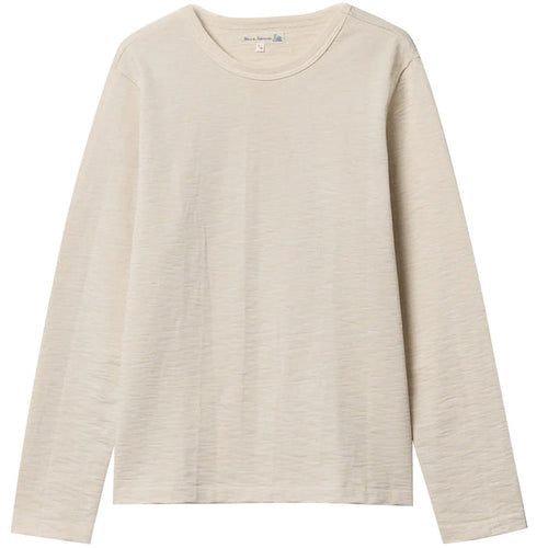 Merz b Schwanen 2S18 Loopwheeled Relaxed Fit Heavyweight Long Sleeve - Natural