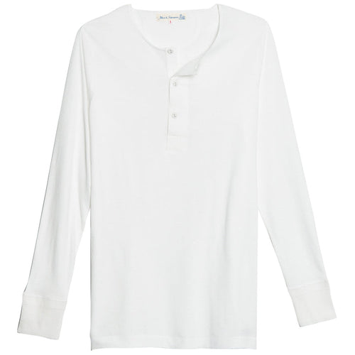 Button Facing Long Sleeve T-Shirt - White