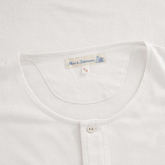 Button Facing Long Sleeve T-Shirt - White
