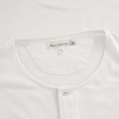 Button Facing Long Sleeve T-Shirt - White