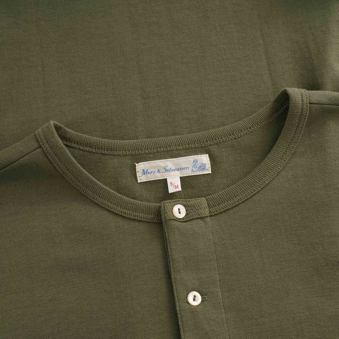 Henley Long Sleeve T-Shirt - Army Green