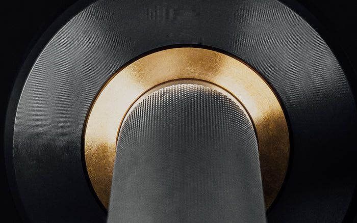 Close-up view of where the shaft meets the collar on the REP Mesa Technique Bar.
