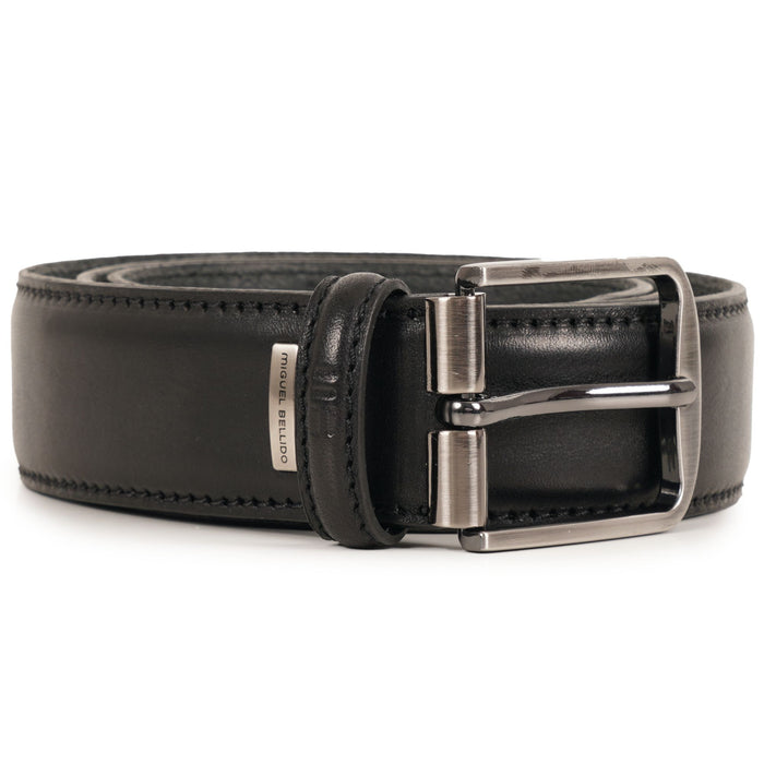 Miguel Bellido Belts Leather Belt - Black Smooth