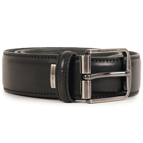 Miguel Bellido Belts Leather Belt - Black Smooth
