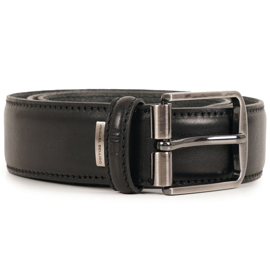 Miguel Bellido Belts Leather Belt - Black Smooth