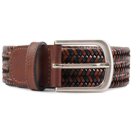 Miguel Bellido Belts Leather Woven Belt - Black and Brown