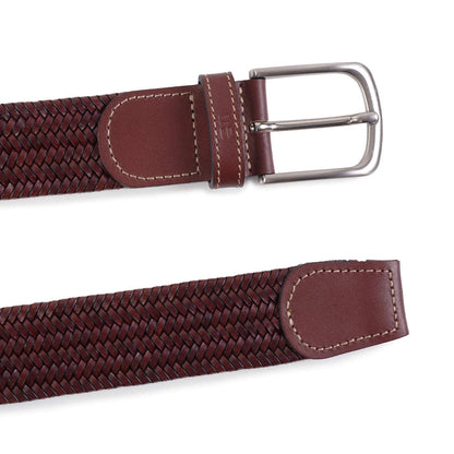 Miguel Bellido Belts Leather Woven Belt - Brown