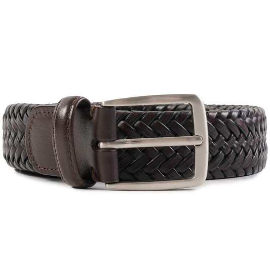 Miguel Bellido Belts Leather Woven Belt - Dark Brown