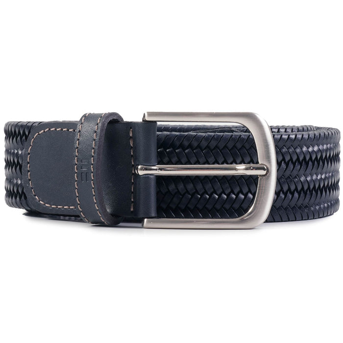 Miguel Bellido Belts Leather Woven Belt - Navy