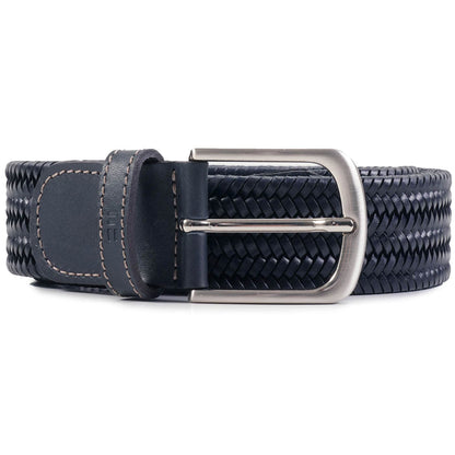 Miguel Bellido Belts Leather Woven Belt - Navy