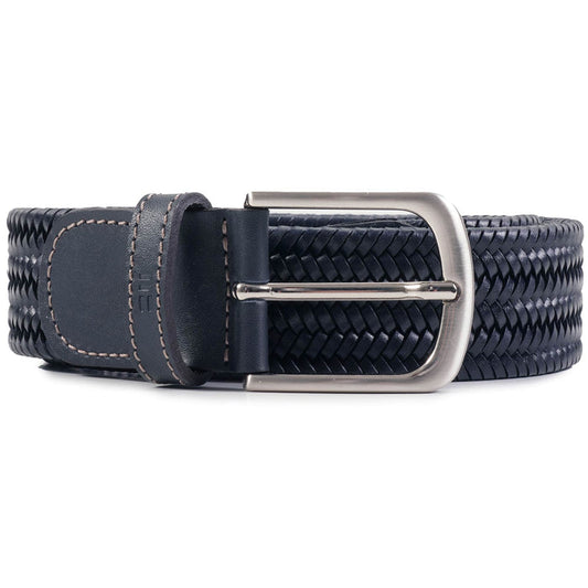 Miguel Bellido Belts Leather Woven Belt - Navy