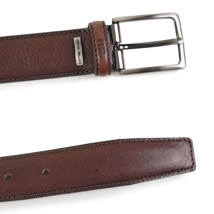 Miguel Bellido Belts Smooth Leather Belt - Dark Brown