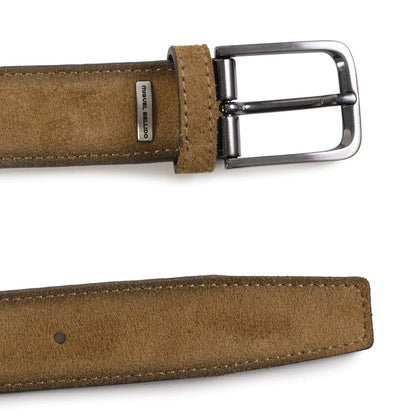 Miguel Bellido Belts Suede Belt - Tan Brown