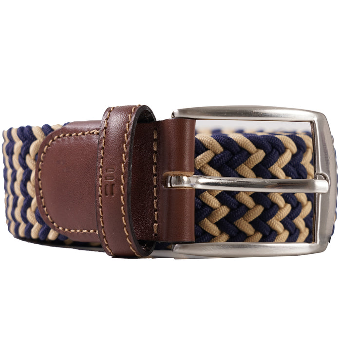 Miguel Bellido Belts Woven Belt - Navy/Beige
