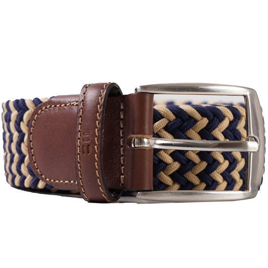 Miguel Bellido Belts Woven Belt - Navy/Beige