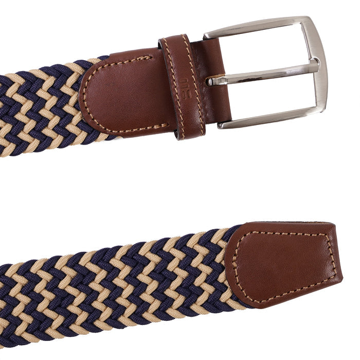 Miguel Bellido Belts Woven Belt - Navy/Beige