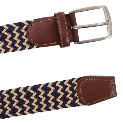 Miguel Bellido Belts Woven Belt - Navy/Beige