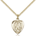 Miraculous Medal Heart Gold Filled 18"