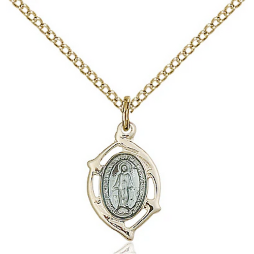 Miraculous Medal Necklace 18" Chain