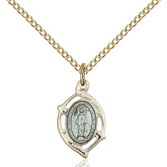 Miraculous Medal Necklace 18" Chain