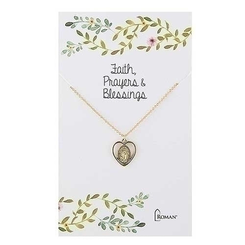Miraculous Medal Necklace Gold 15"L