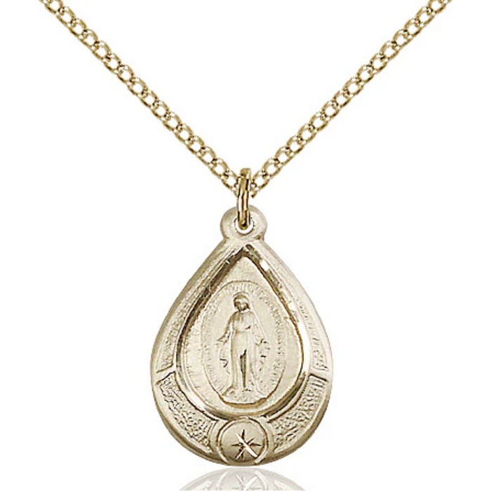 Miraculous Medal Necklace Gold Filled 18"